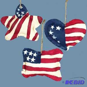 Americana HeartStarFlag Ornaments