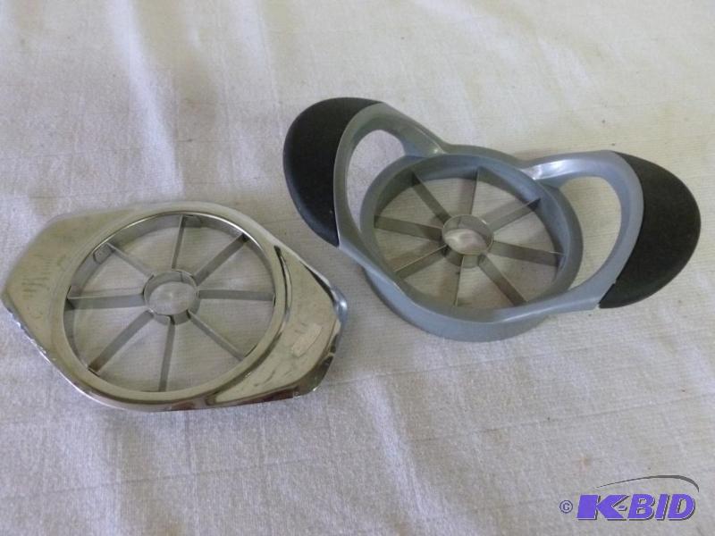 lot 114 image: Lot of two heavy duty apple slicer....
