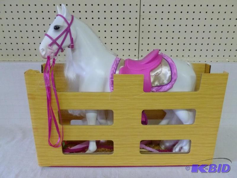 lot 139 image: Large molded plastic toy horse that measures ...