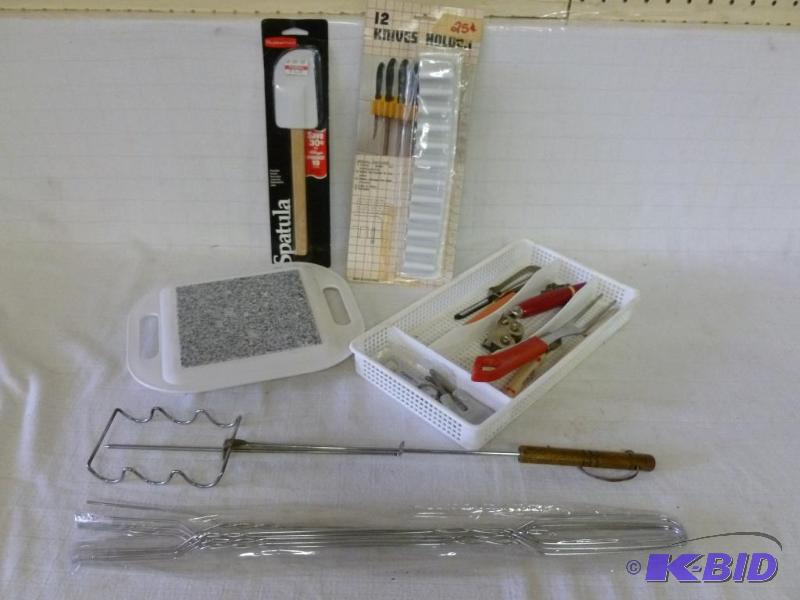 lot 160 image: Large kitchen lot that includes a microwave g...