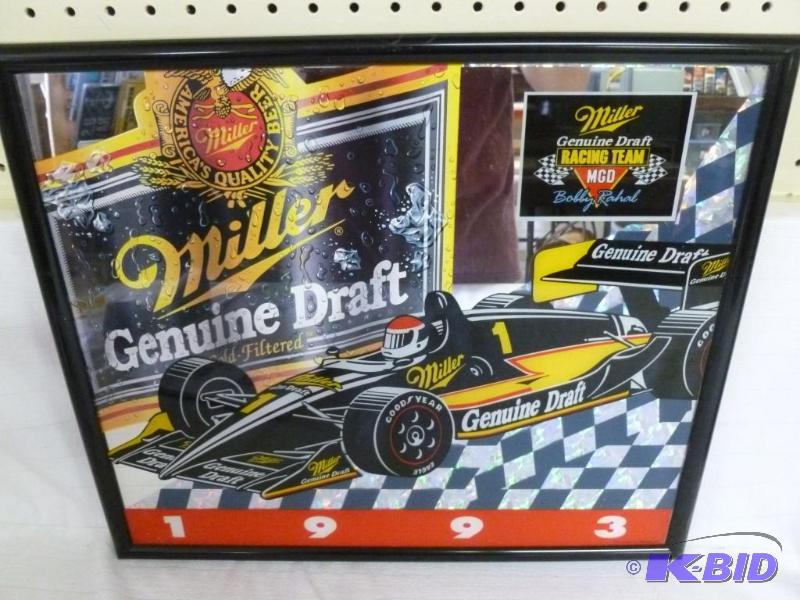 lot 180 image: Miller Genuine Draft 1993 framed beer mirror ...