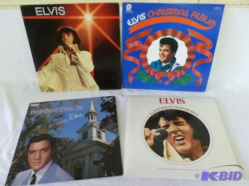 lot 195 image: Lot of four collectible Elvis Presley 33s al...