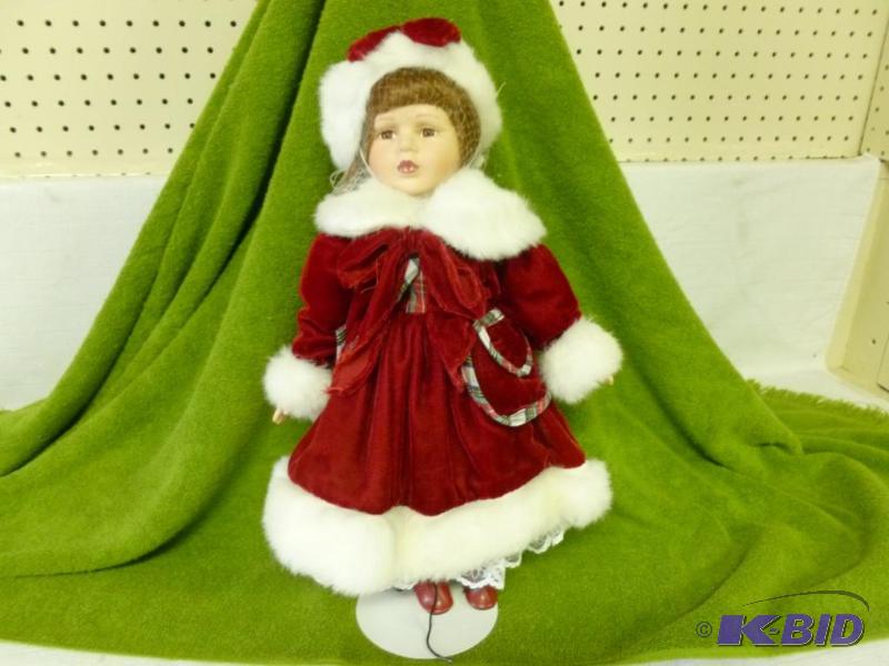 lot 26 image: Beautiful large porcelain doll with stand tha...