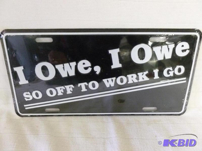 lot 86 image: I Owe, I Owe so off to work I go embossed met...
