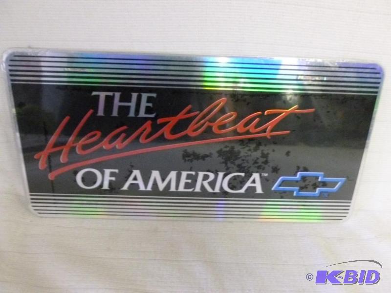 lot 91 image: Chevy The Heartbeat Of America metal license ...