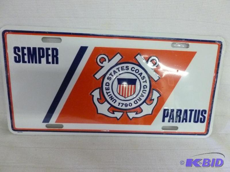 lot 93 image: United States Coast Guard embossed metal lice...