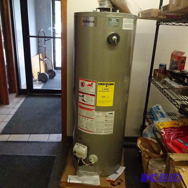 lot 1 image: BRAND NEW Reliance 50 Gal Nat. Gas water heat...