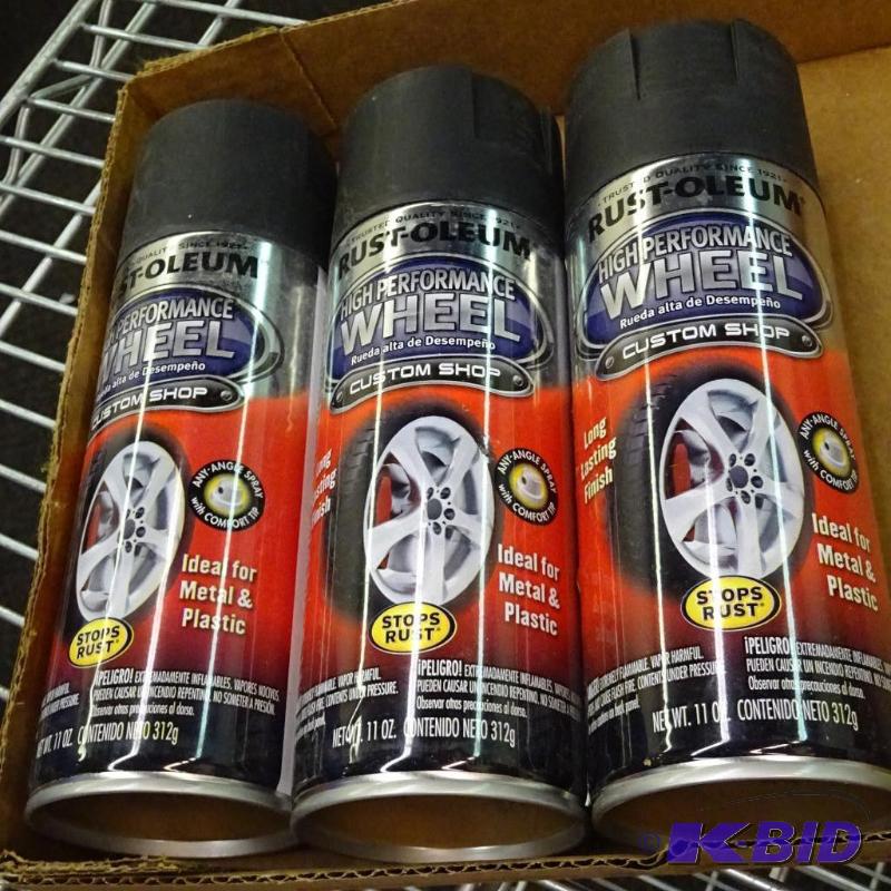 lot 100 image: Qty 3 New Rust-Oleum High Performance Wheel P...