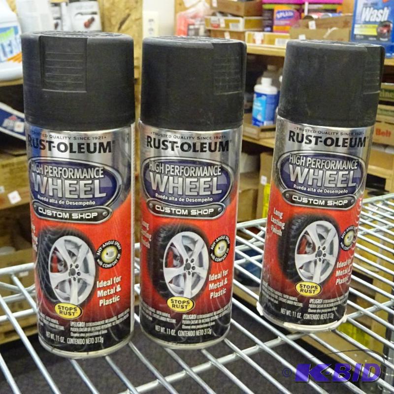 lot 112 image: Qty 3 New Rust-Oleum High Performance Wheel P...
