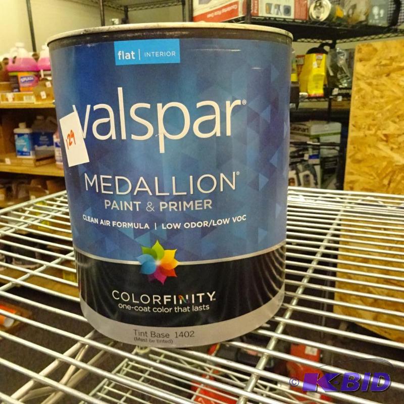 lot 129 image: Qty 2 New Valspar Medallion Interior Flat Lat...