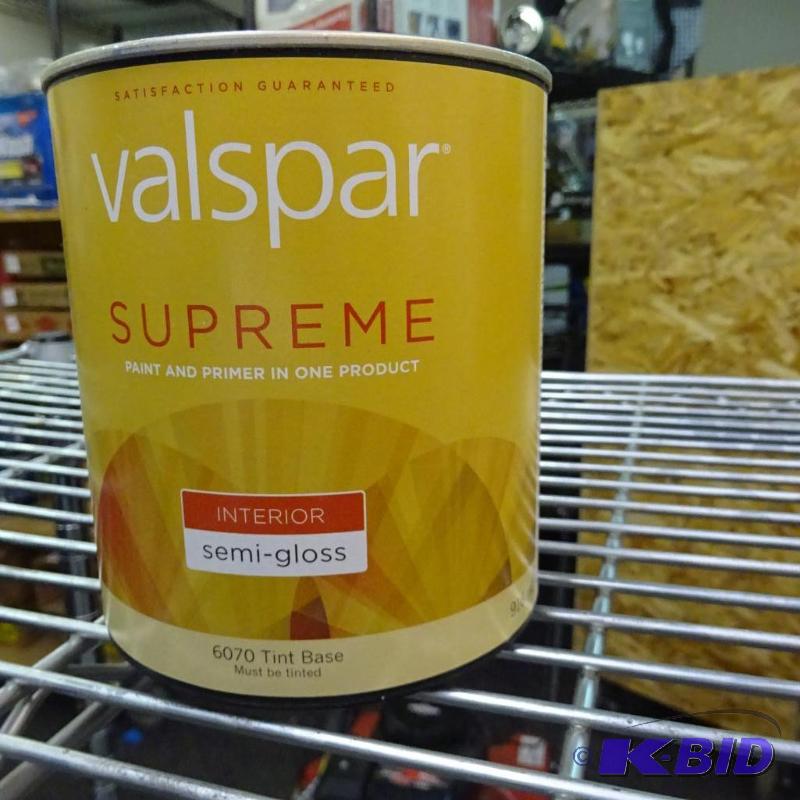 lot 130 image: Qty 7 New Valspar Supreme Interior Semi-Gloss...