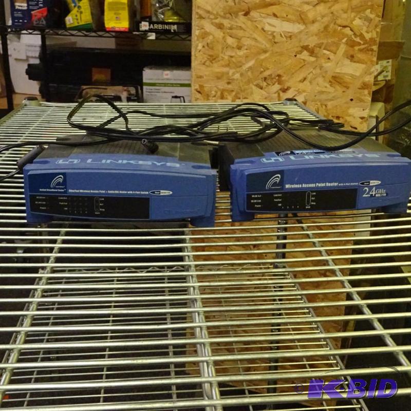 lot 133 image: Linksys Router. Qty 2. Includes power cords...