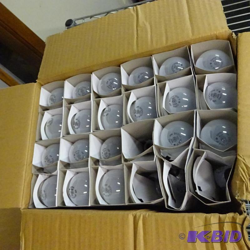 lot 16 image: New 48 pk of GE 60w Light Bulbs, frosted, # 4...