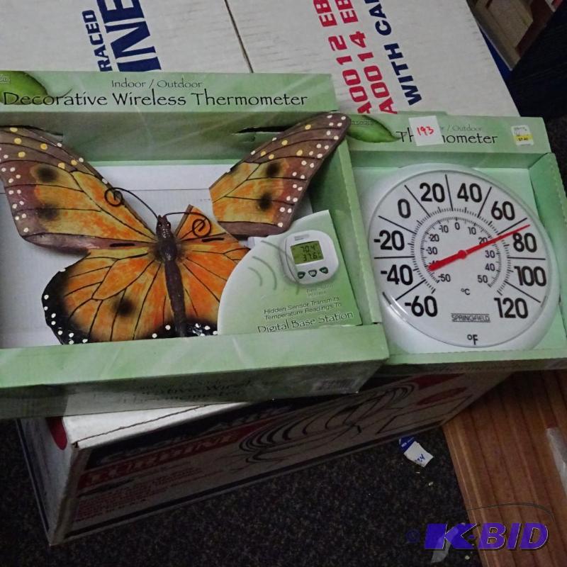 lot 193 image: NEW Digital Indoor Outdoor Thermometer plus A...