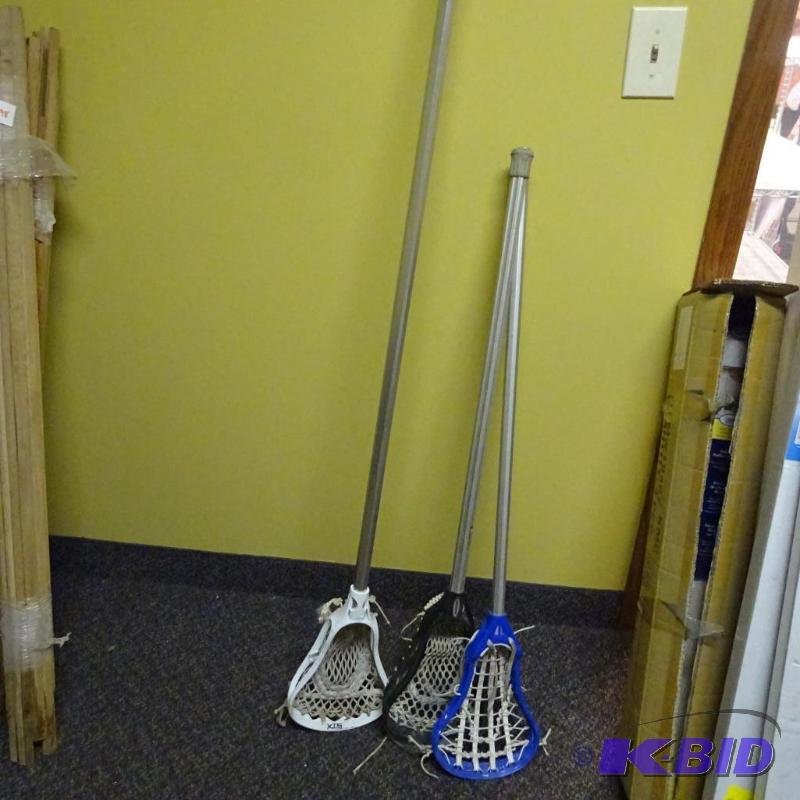 lot 200 image: USED Qty 3 Lacrosse Sticks...