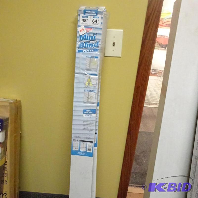 lot 203 image: Qty 2 New Vinyl Mini Blind 48in x 64in...