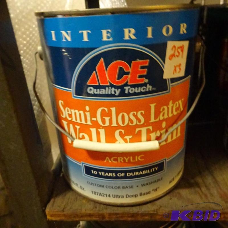 lot 259 image: Qty 3 ACE Interior Semi Gloss 100% Acrylic La...