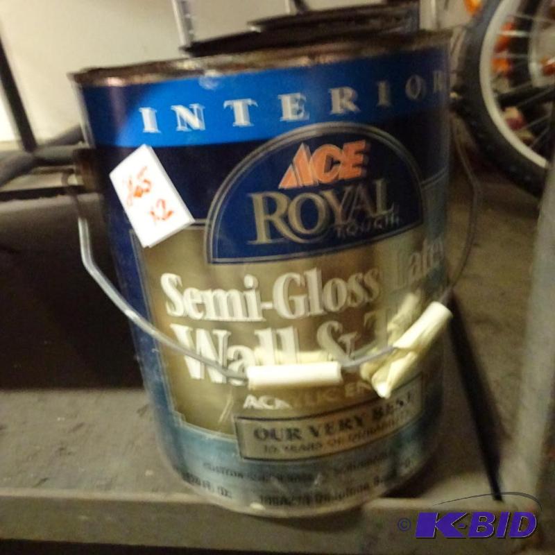 lot 265 image: Qty 2 ACE Royal Semi Gloss Acrylic Latex Enam...