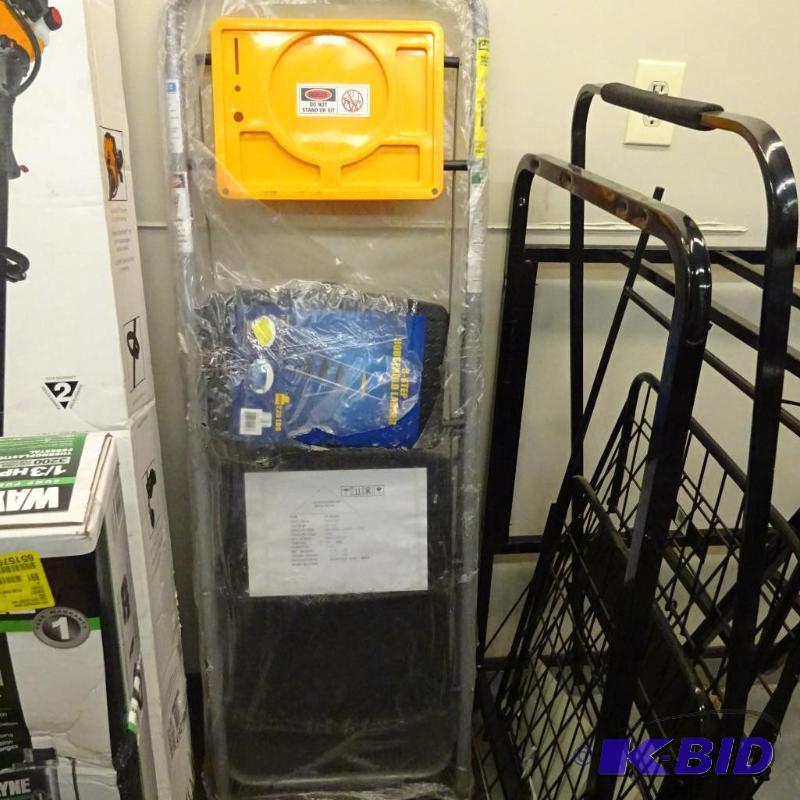 lot 276 image: NEW Household 3 Step Ladder with paint and to...