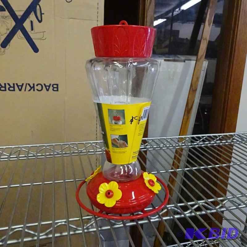lot 29 image: NEW Stokes Royal Glass Hummingbird Feeder, ha...