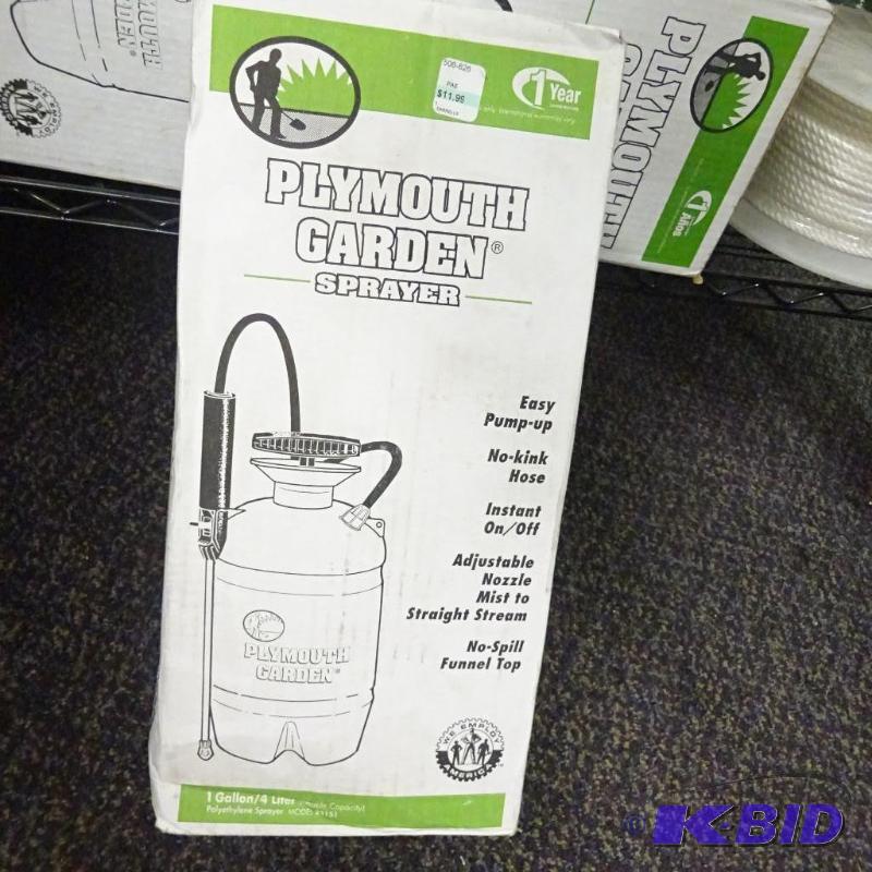 lot 311 image: NEW in box Plymouth Garden Sprayer 1 gallon...