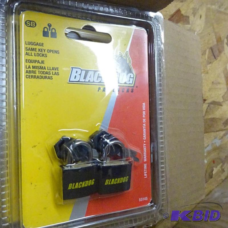 lot 330 image: Qty 6 New 2 packs Black Dog Solid Brass Padlo...