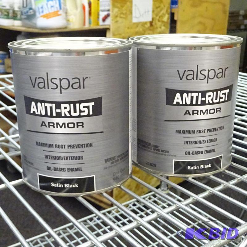 lot 69 image: NEW Qty 2 Valspar Anti Rust Armor, Satin Blac...