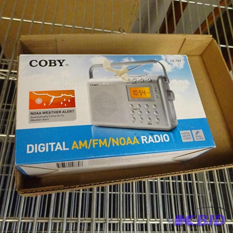lot 8 image: New Coby NOAA Weather Alert AMFM portable ra...