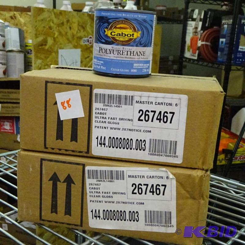 lot 88 image: NEW Large Lot Qty 12 Cabot Clear Semi Gloss P...