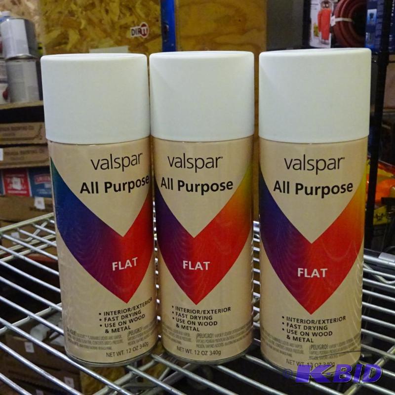 lot 94 image: NEW Qty 3 Valspar All Purpose IntExt Spray P...
