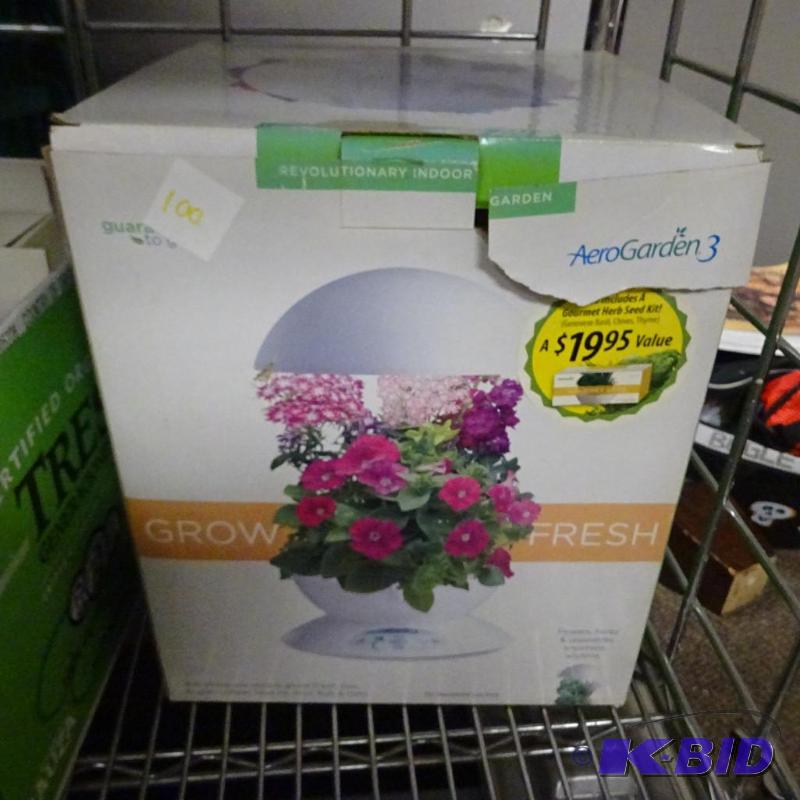 lot 100 image: NEW AeroGarden 3 Grow Pod. Guaranteed to grow...