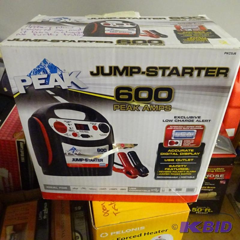 lot 128 image: NEW PEAK Jump Starter 600. 600 AMP portable b...
