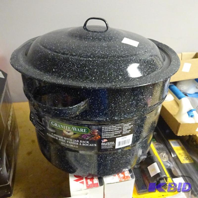 lot 137 image: NEW Granite Ware 21.5 Qt Canner with Jar Rack...
