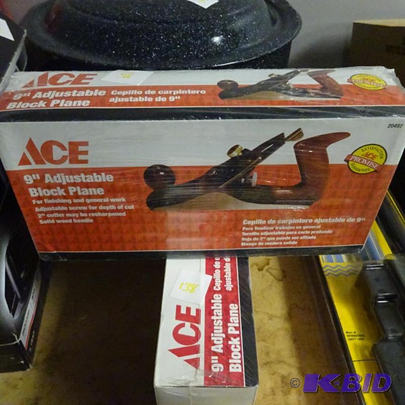 lot 139 image: NEW ACE 9 in Adjustable Plane Block...