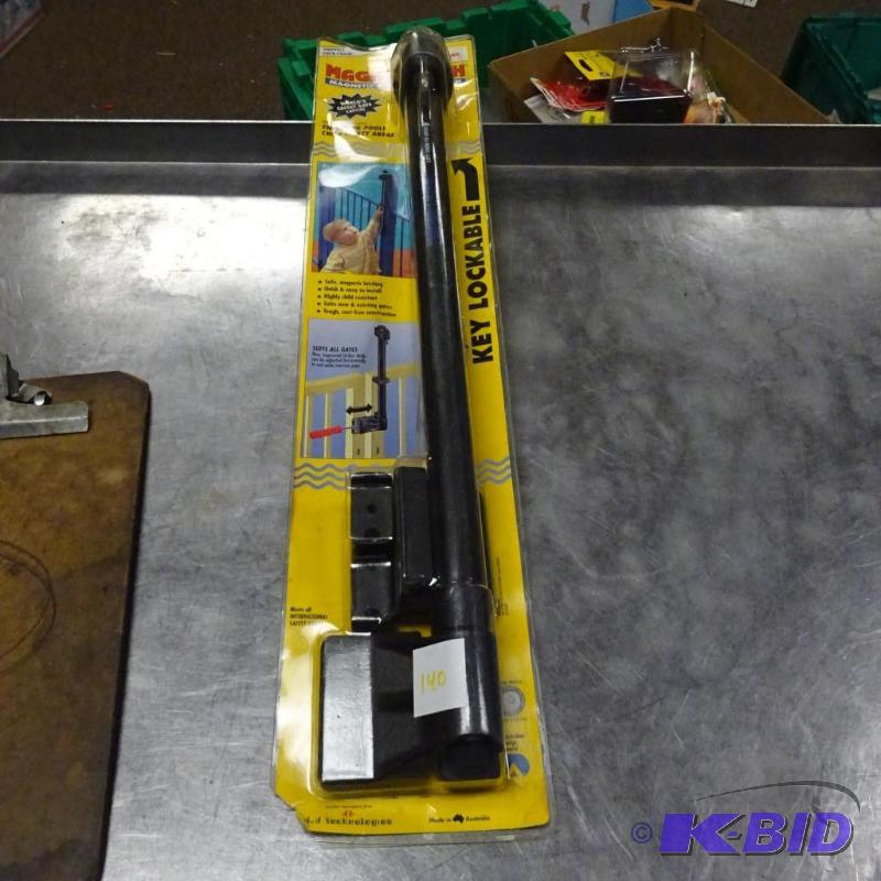 lot 140 image: NEW Magna Latch Magnetic Safety Gate Latch. K...