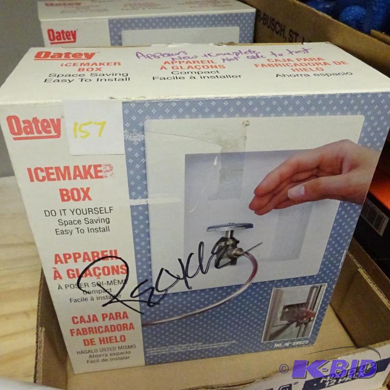 lot 157 image: Qty 2 NEW Oatey Icemaker Wall Box Installatio...