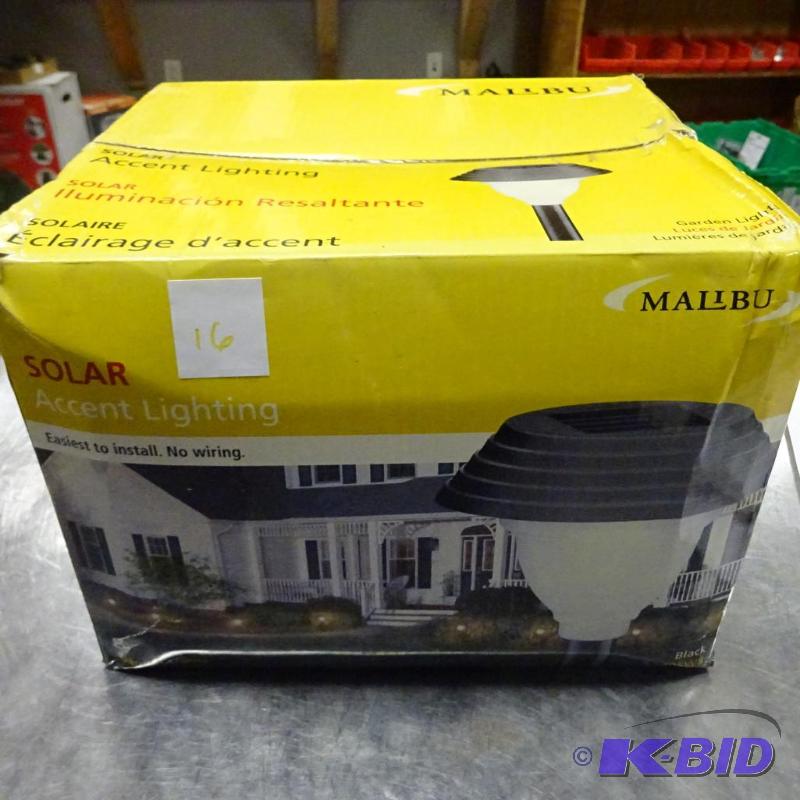 lot 16 image: NEW Malibu Solar Garden Lights, 8 light set...