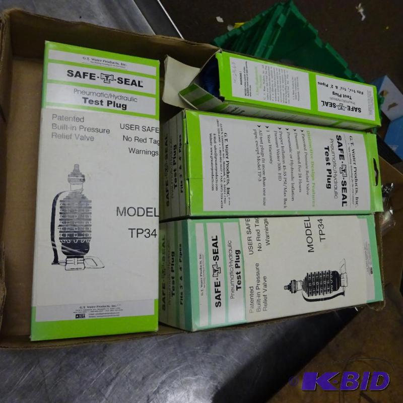 lot 168 image: NEW 5 pc Plumbing Test Plug Lot incl. Safe-T-...