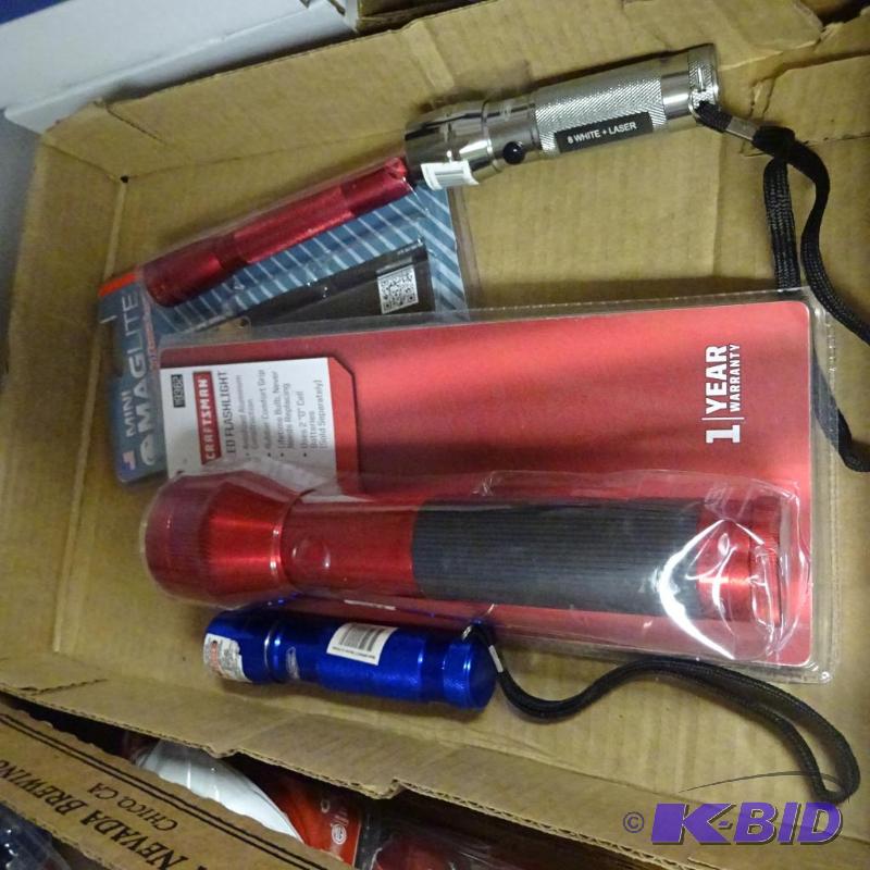 lot 184 image: NEW Flashlight Lot incl. Craftsman LED Flashl...
