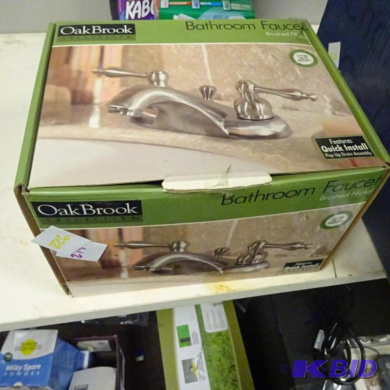 lot 226 image: New In Box Oak Brook Bathroom Faucet. Brushed...