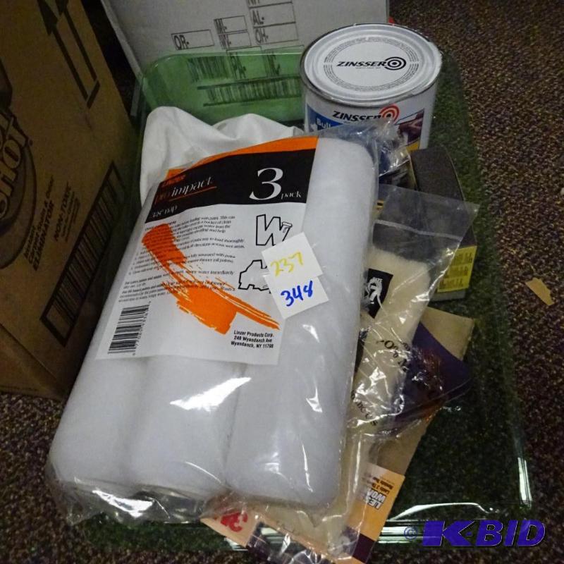 lot 237 image: Large New painters Lot rollers, paint trays, ...