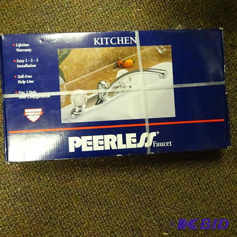 lot 32 image: NEW in box Peerless Kitchen Faucet, Chrome, 2...