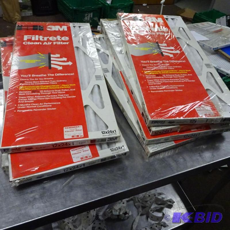 lot 42 image: Qty 7 NEW 3M Filtrete Air Filters 12 x 24 x 1...