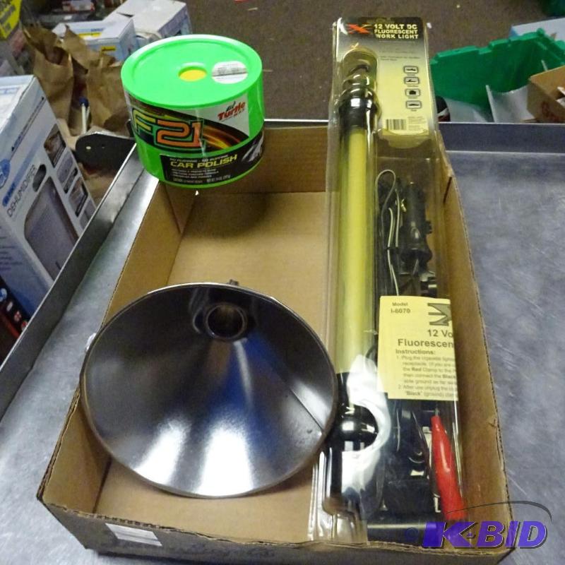 lot 6 image: NEW Automotive lot incl. 1 qt tin funnel 12 v...
