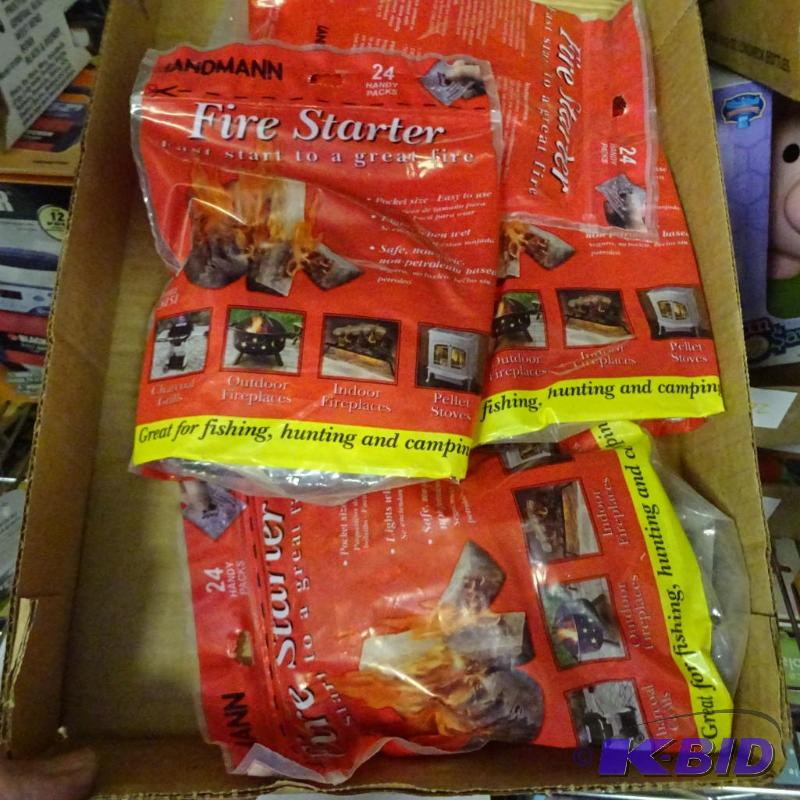 lot 64 image: Qty 4 NEW Bags of 24 Fast Pack Fire Starters....
