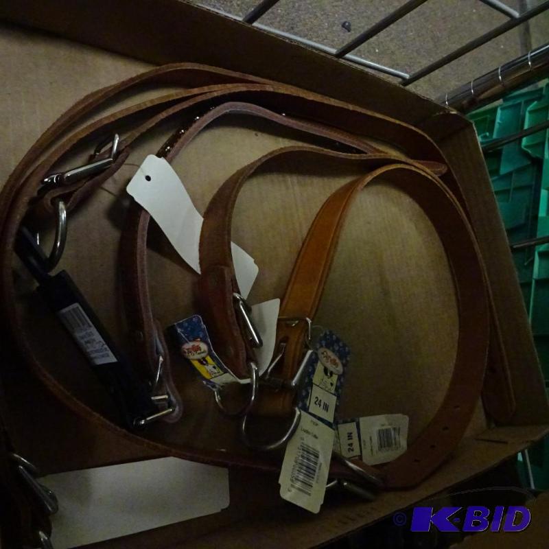 lot 83 image: Qty 6 NEW Leather Dog Collars. 18  24 in. Cou...