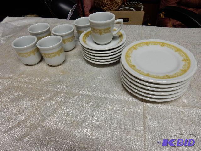 6 ESPRESSO CUPS and Saucers and 6, dessert pl...