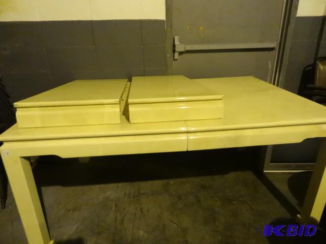 Laquerer finish dining table. With 2 - 42&quo...
