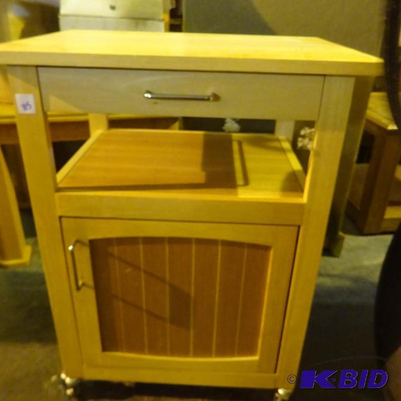 Microwave cabinet. 1 drawer on wheels. 23 x 1...
