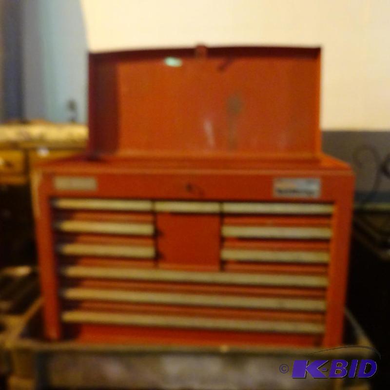 tool box. 10 drawers. Top flips open. 26 x 12...